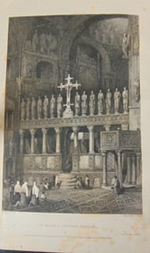 Early Engraving Interior of St Marks Church Italy