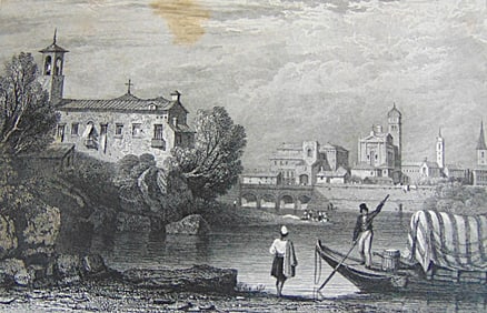 Early Engraving of Rimini - Italy