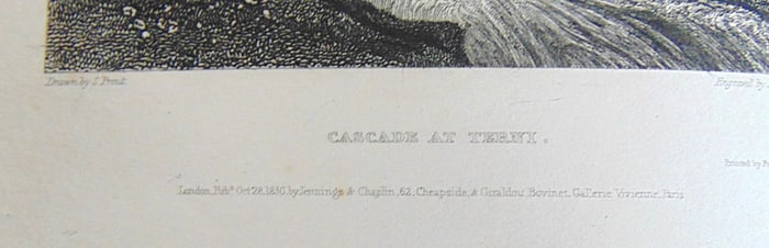 Early Engraving of Falls of Terni Italy