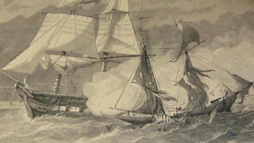 US Frigate St. Lawrence Sinking the Petrel