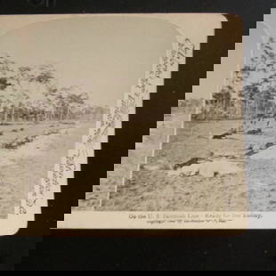 On The US Skirmish Line - Ready for Enemy: On The US Skirmish Line - Ready for Enemy A rare view. Theodore Roosevelt's Rough Riders Spanish American War In usually Fine Condition Dated: 1898 Subject: Spanish American War Medium: