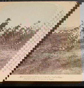 Major General Mills and Staff At The Front: Major General Mills and Staff At The Front A rare view. Theodore Roosevelt's Rough Riders Spanish American War In usually Fine Condition Dated: 1898 Subject: Spanish American War Medium: