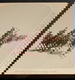 Light Artillery with Shafter at Santiago de Cuba: Light Artillery with Shafter at Santiago de Cuba A rare view. Theodore Roosevelt's Rough Riders Spanish American War In usually Fine Condition Dated: 1898 Subject: Spanish American War Medium: