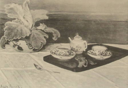Nature Morte - Monet: Nature Morte - Monet This gravure is from Art Francais - Exposition d'Art decoratif ontemporain 1800 - 1885. Organisee par Madame la Cometesse Greffulhe, Presidente. Comes with copy of the