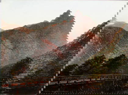 Romsdalshorn - Norway: Romsdalshorn Norway Print Type: Color photo (or) print Dimensions: 6 1/2 x 9" Notes & Literature: Romsdalshornet is a mountain in the municipality of Rauma in M?re og Romsdal county, Norway. The