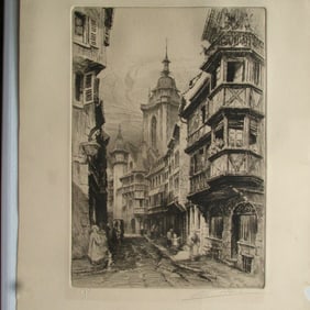 Paris Street Scene - Charles F Pinet (1867-1932)
