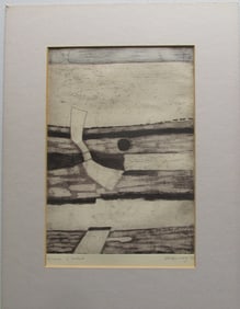 Modernist Abstract Etching - Signed Illegibly