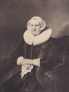 Portrait of Elisabeth Bas - Rembrandt Van Rijn: Portrait of Elisabeth Bas  A fine impression of this work. With plate mark. Artist: Rembrandt Van Rijn (after) Print Type: Gravure with Plate Mark Date: Undated Dimension