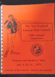 New England Camera Club Council 1971: New England Camera Club Council 26th Annual Conference 1971 Ring Binder. University of Massachusetts, Amherst, Massachusetts Dated: 1971 Edition: First Edition Size: 4to T