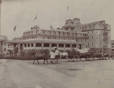 The Coleman House -  Asbury Park NJ  c 1910: The Coleman - Photograph of Asbury Park New Jersey  The Coleman House, a grand Victorian mansion built in the late 1870s, stood as a prominent landmark on the Asbury Park, NJ beachfront around 1910. H