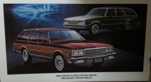 1983 Caprice Station Wagons Advertising Sign