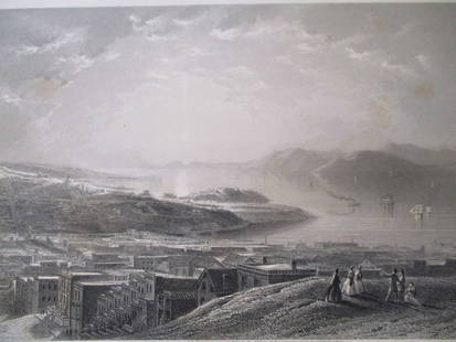 Golden Gate From Telegraph Hill  - California: Golden Gate From Telegraph Hill After James David Smillie. Prior to the Golden Gate Bridge. Artist: James David Smillie Print Type: Engraving Date: 1873 Publisher: D. Ap