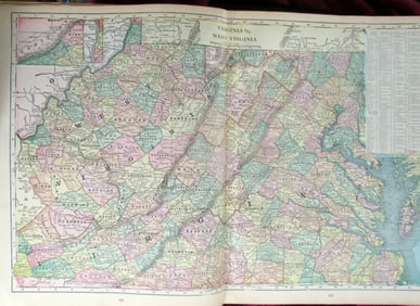 Large Map of Virginia & West Virginia