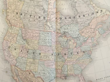 United States of America Map w/ Indian Territory