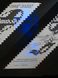 Santa Fe Time Table: Santa Fe Time Table - Fall - Winter 1965 32 pages. Condition Report Foxing