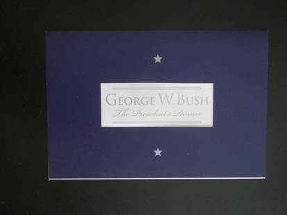 George W. Bush Invitation President's Dinner: George W. Bush Invitation President's Dinner - May 21, 2003 Dated: 2003 Type Presidental Material Condition Report Very Good