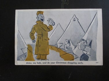 Army Christmas Comic Postcard