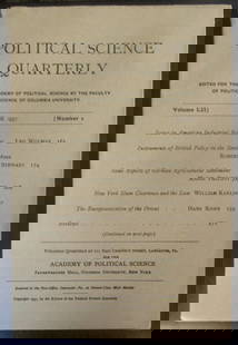 Political Science Quarterly June 1937: Political Science Quarterly Contains Issues in American Industrial Relations - Instruments of British Policy in the Sterling Area - Some Aspects of German Agricultural Settlement - New York Slum