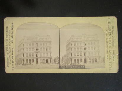 Staats - Zeitung Building New York Stereo View: Staats - Zeitung Building New York Stereo View Staats-Zeitung Building (1873?1907),Printing House Square, New York City Photographer: William Nugent Dated: Circa 1870 - 1880 Provenance: Hill House