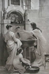 Sacrarium - Hector Le Roux: Sacrarium - Hector Le Roux Paris Exposition 1889. Artist: Hector Le Roux Print Type: Photogravure with plate mark Date: 1889 Publisher: Gebbie & Husson Dimensions: 17 x 11 3/4" inc. margins Notes &