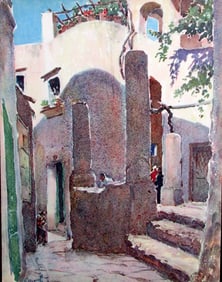 A Street In Capri - Pierre Vignal