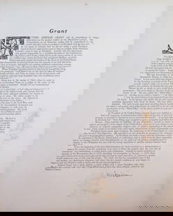 Tribute To President Ulysses S. Grant: Tribute To President Ulysses S. Grant by Shelby M. Cullom - US Senator From Illinois  Large Folio. With Color Side Remarks Print Type: Engraving Signed: In Plate Date: c1900