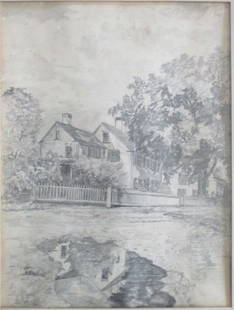 Roger Tait Blackburn - Stoneham Massachusetts: Drawing of House in Stoneham Massachusetts Artist: Roger Tait Blackburn 1912 - ? Medium: Graphite Sketch Date: 1942 - 1943 Signed: Note