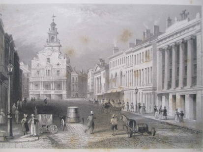 View From State Street Boston: State Street Boston Artist: William Henry Bartlett (1809-1854) Print Type: Engravings Date: Circa 1840 Origin: United States Dimensions: