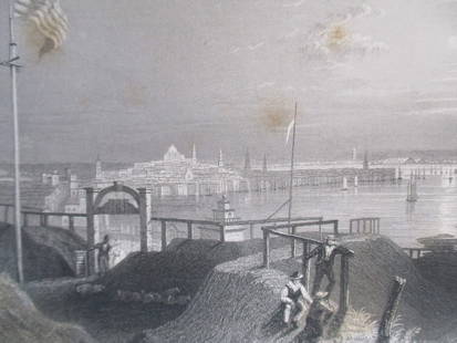 Boston From Dorchester Heights: Boston From Dorchester Heights Artist: William Henry Bartlett (1809-1854) Print Type: Engravings Date: Circa 1840 Origin: United States D