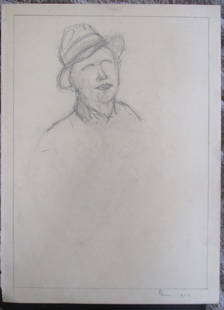 Alan Howard (1923 - 2008)  Portrait of a Man: Portrait of a Man Illustration Art Artist: Alan Howard (1923 - 2008) Medium: Graphite Sketch Date: 1936 Signed: L/L "A. Howard" St