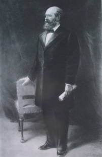 James A. Garfield  - Eliphalet Frazer Andrews: President James A. Garfield Large Folio. Plate 14 1/2 x 9 1/2" - Print 19 1/2 x 15 1/2". Artist: Eliphalet Frazer Andrews Print Type: Gravure with Pl
