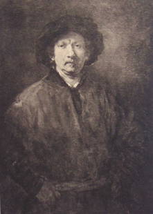 Portrait of the Artist - Rembrandt Van Rijn: Portrait of the Artist A fine impression of this work. With plate mark. Artist: Rembrandt Van Rijn (after) Print Type: Gravure with Plate Mark Date: