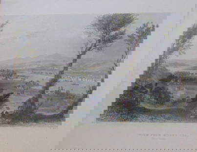 View From Mount Ida (Near Troy New York): View From Mount Ida (Near Troy New York)  Hand Coloring. 1st Printing. Beautifully Matted. "View from Mount Ida (Near Troy, New York)" is a print by American artist Wil