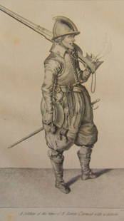 A Soldier of the Time of King James the 1st: .A Soldier of the Time of King James the 1st Armed with a Caliver Wonderful impression and detail. Rare Artist: N.C Goodnight Print Type: Copper Engravi