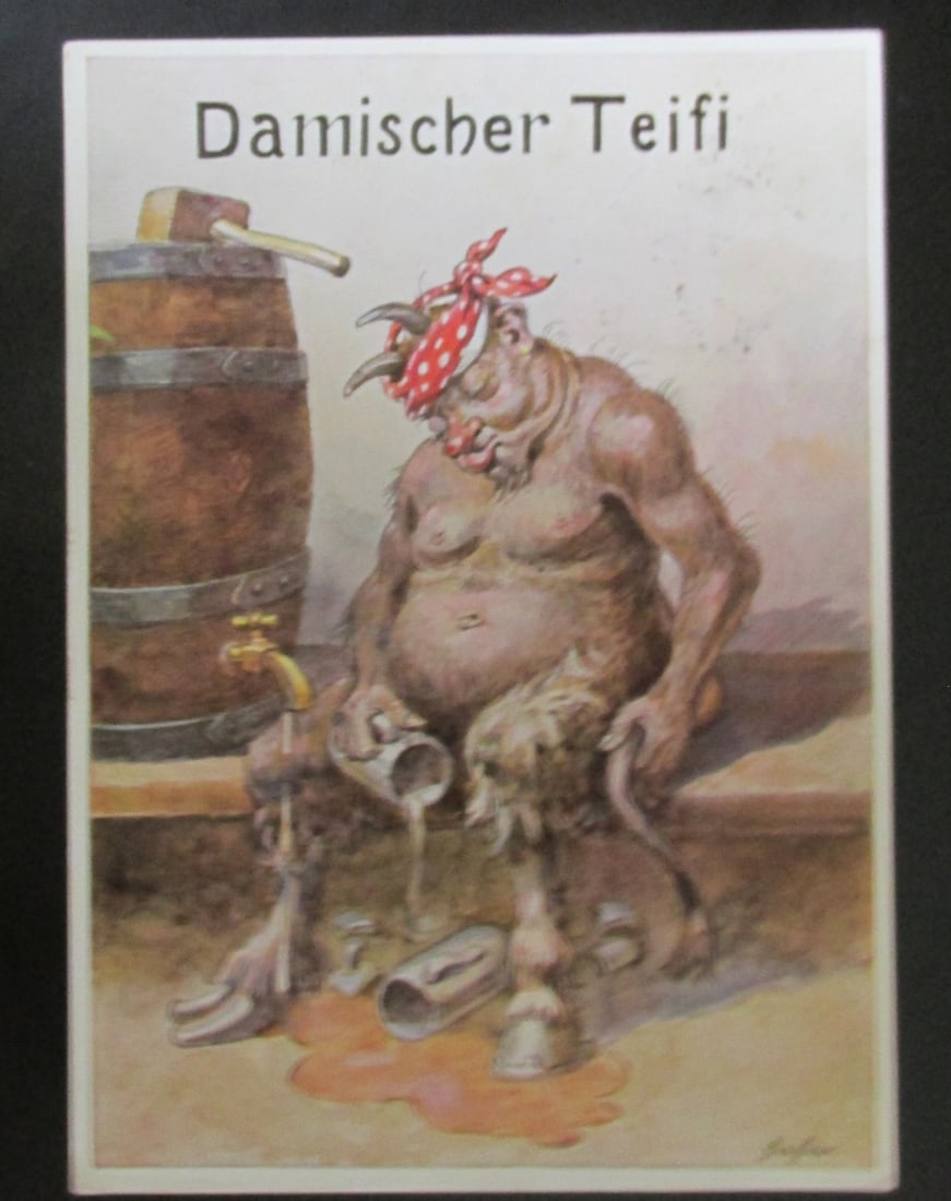 German Postcard of The Devil Signed (1 of 1)