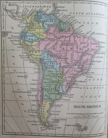 Map of South America - 1850's