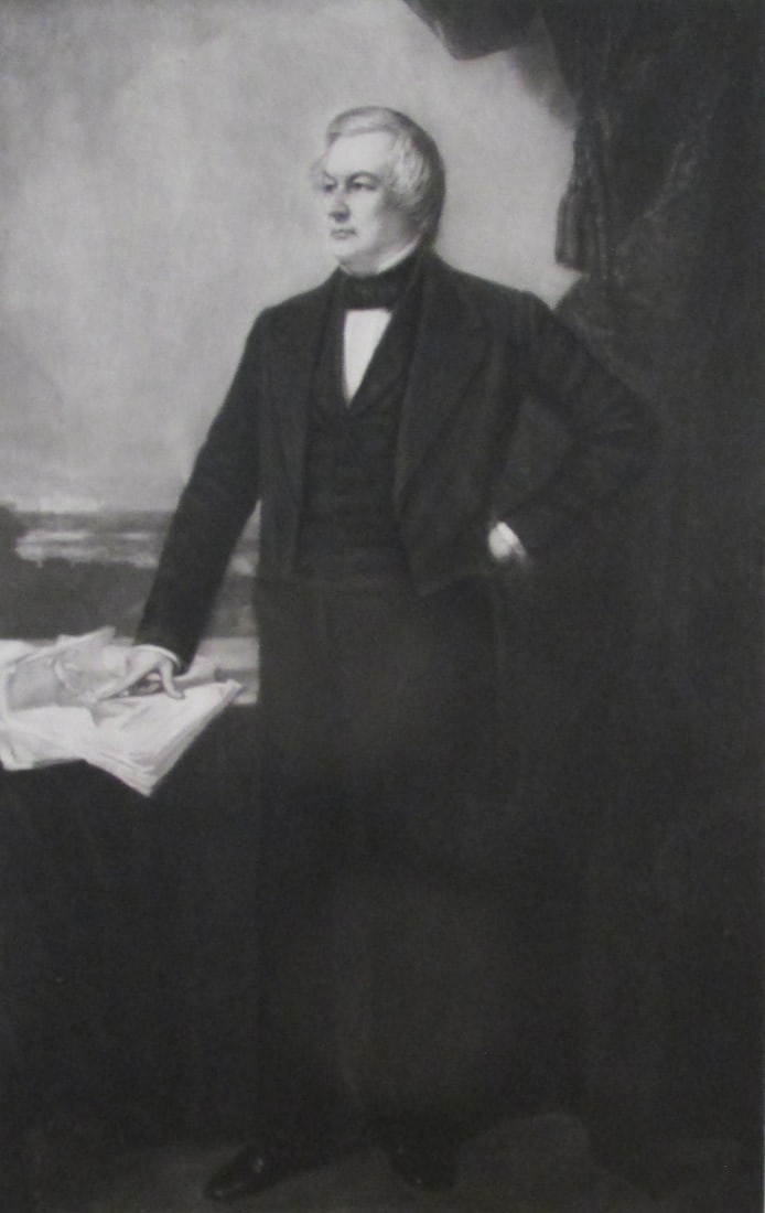 Millard Fillmore - George Peter Alexander Healy: President Millard Fillmore Large Folio. Plate 14 1/2 x 9 1/2" - Print 19 1/2 x 15 1/2". Artist: George Peter Alexander Healy Print Type: Gravure with