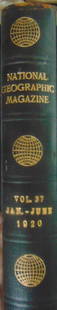 National Geographic Magazine Vol 37 1920: National Geographic Magazine Vol 37 1920 January to December 1920. 1/4 leather binding with gilt globes and lettering on spine. Illustrations: Color B/W Illustration