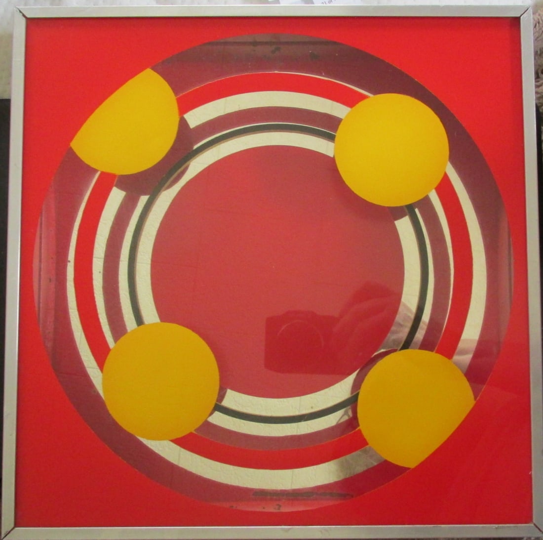 Yellow Rings in Red Circles - Modernist