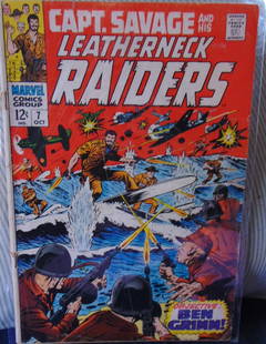 Capt Savage Leatherneck Raiders #7: Captain Savage #7 Not removed from clear folder. Dated: October 10, 1968 Condition Report: Selling As Is