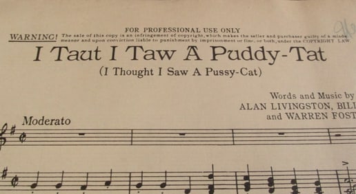 First Appearance I Taut I Taw A Puddy Tat 1950