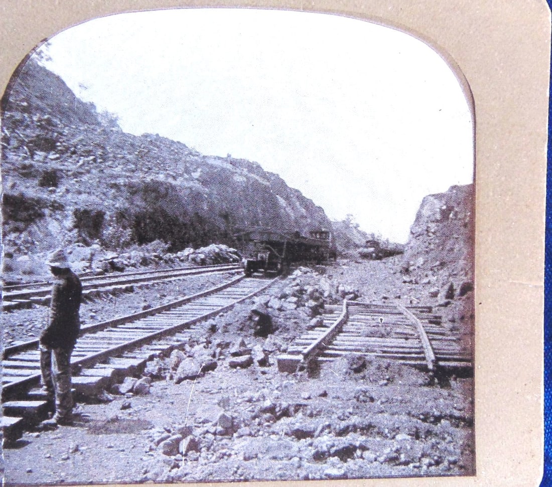 Cut Bas Obispo - Panama (Construction Period): In Cut at Bas Obispol - Panama (Construction Period) In the 1880s, France, led by Ferdinand de Lesseps (who built the Suez Canal), began construction on a sea-level canal. This effort was plagued by d