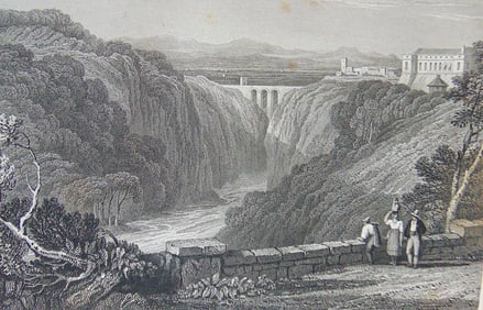 Early Engraving of Civit'a Castellana Italy