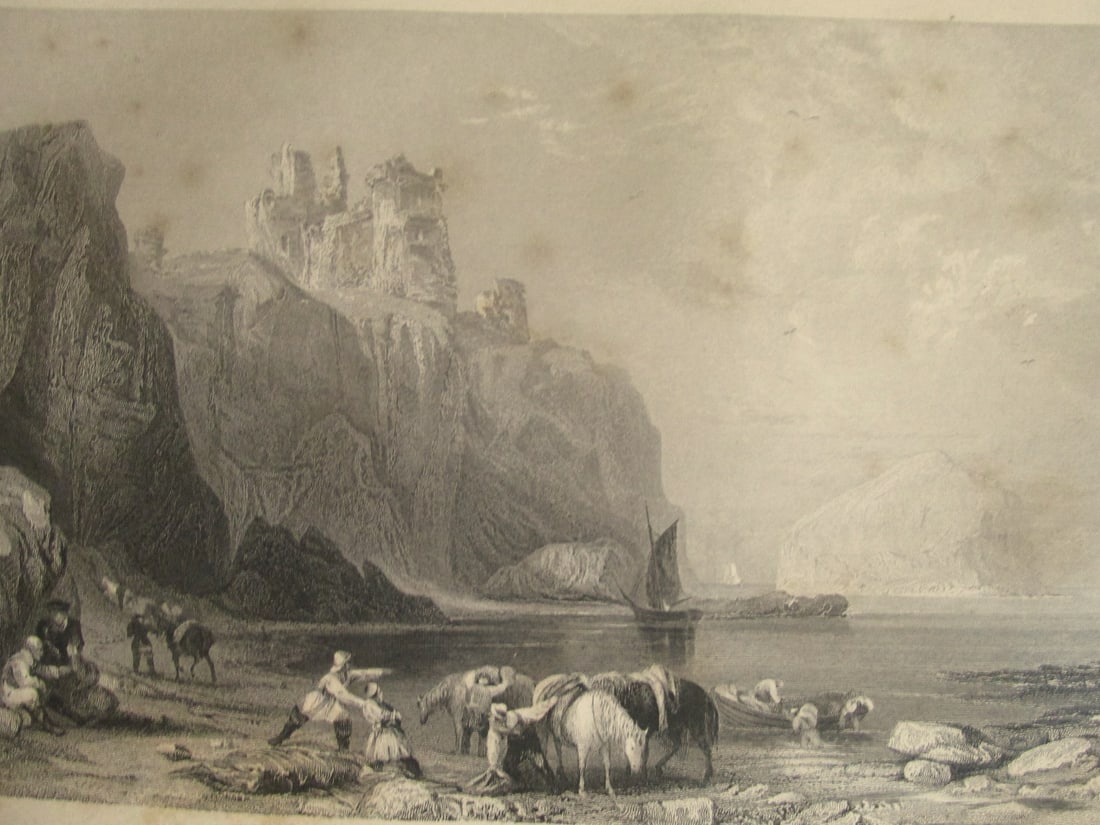 Tamtallan Castle - East Lothian - Scotland: Tamtallan Castle - East Lothian Artist: Thomas Allom Print Type: Engraved Date: 1839 Publisher: George Virtue Dimensions: 11 x 8" P