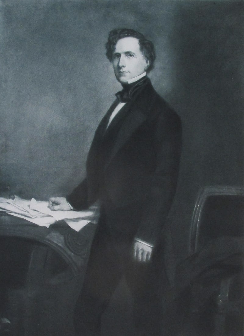 Franklin Pierce - George Peter Alexander Healy: President Franklin Pierce Large Folio. Plate 14 1/2 x 9 1/2" - Print 19 1/2 x 15 1/2". Artist: George Peter Alexander Healy Print Type: Gravure with