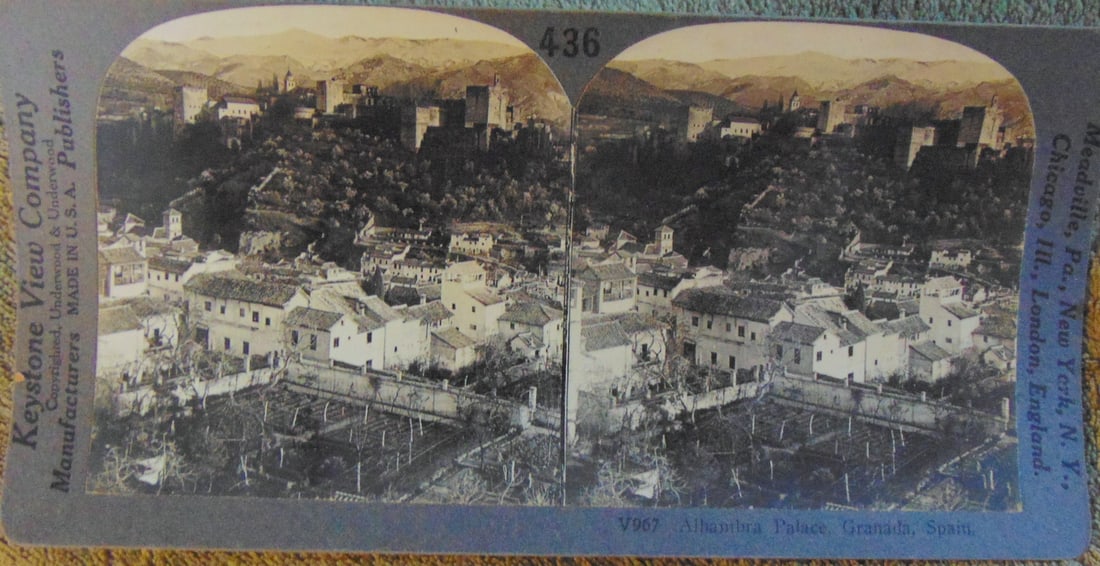 Alhambra Palace - Granada Spain - Stereoview (1 of 4)