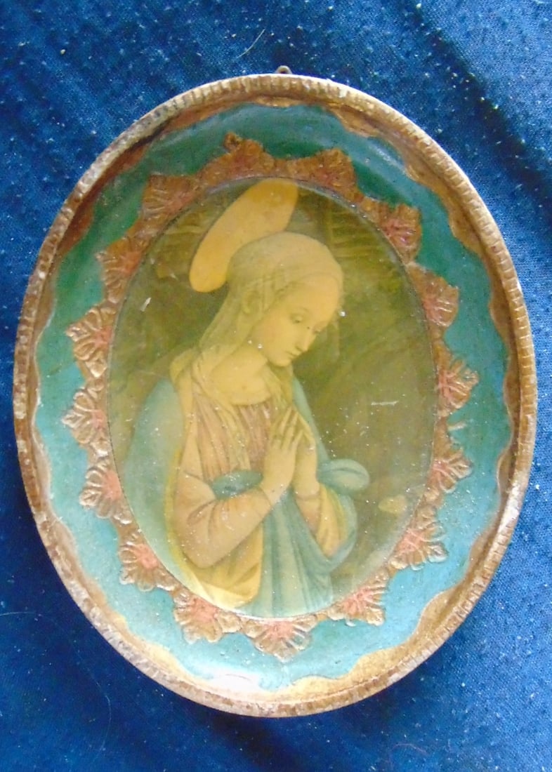 Two Oval Prints of Angel & Saint (1 of 4)