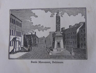 Early Wood Engraving - Battle Monument - Baltimore