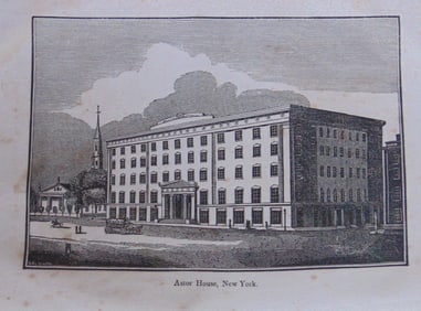 Early Wood Engraving - Astor House - New York City