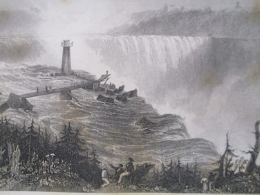 The Horse Shoe Fall at Niagara with the Tower